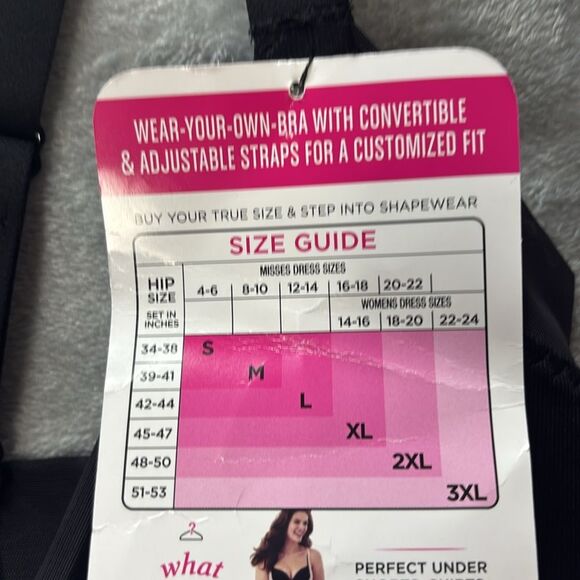 NWT New Maidenform Flexees Black Wear Your Own Bra Singlet Shapewear Size 3XL - Picture 8 of 10